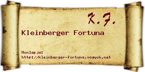 Kleinberger Fortuna névjegykártya
